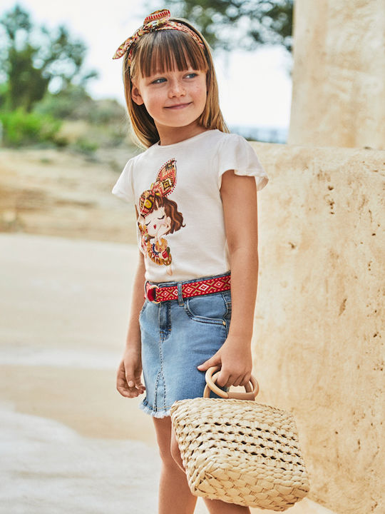 Mayoral Kids' Denim Skirt Blue