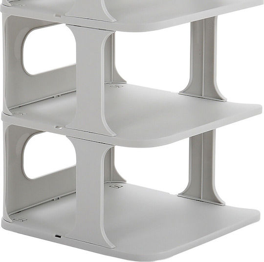 Plastic Shoe Organizer with 4 Shelves Gray 24.5x26.5x45cm