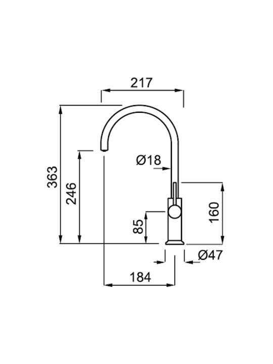 Elleci Kitchen Faucet Tall Counter Nero