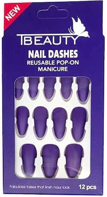 Tbeauty Τεχνητά Colored False Nail Tip Black 12pcs 58059