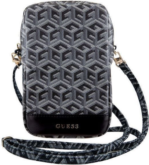 Guess Zip GCube Bottom Stripe phone bag Pouch έως 8.9" Μαύρο GUWBZPGCSPGK