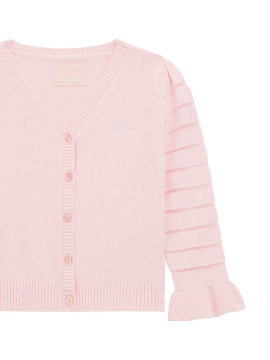 Guess Kids Cardigan Knitted Pink