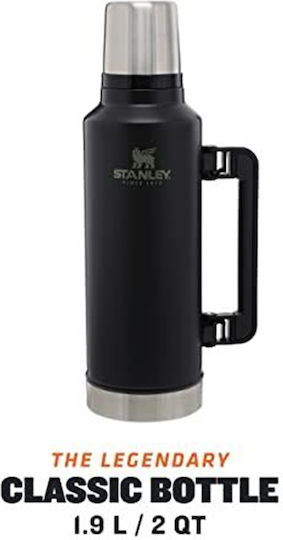 Stanley Classic Legendary Bottle Thermos Stainless Steel BPA Free 1.9lt Matte Black Pebble with Handle
