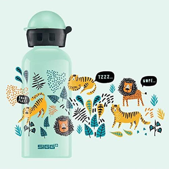Sigg Jungle Kids Water Bottle Aluminium with Straw Non Spill 0.4ml (Various Designs/Colours)
