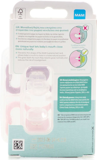 Mam Orthodontic Pacifiers Silicone Night Owl - Ladybug - Pink-Purple for 16+ months 2pcs