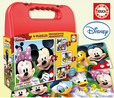 Kids Puzzle Progressive Mickey Mouse for 3++ Years 73pcs Educa