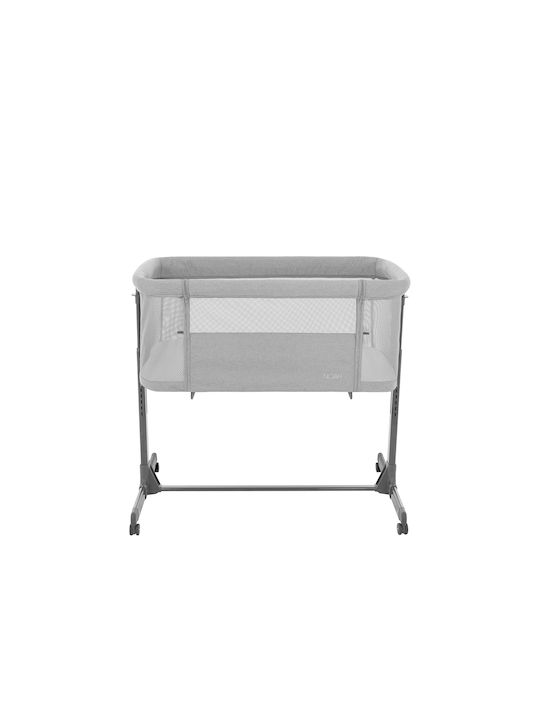 Kikka Boo Cradle Noah with Mattress, Side Opening, and Wheels Gray