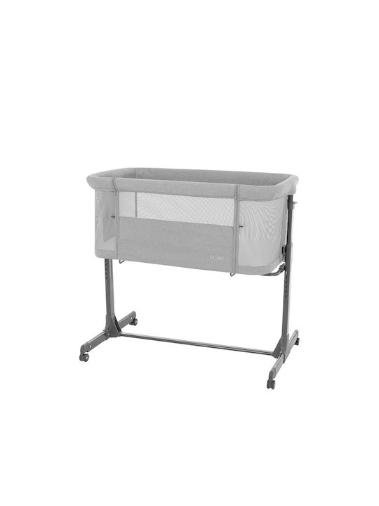 Kikka Boo Cradle Noah with Mattress, Side Opening, and Wheels Gray