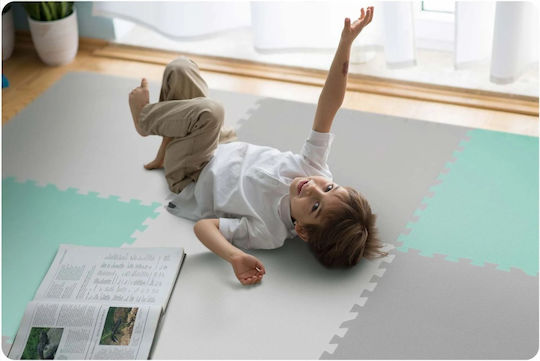 Ricokids Παιδικό Παζλ Δαπέδου Μέντα-Γκρι 9τμχ