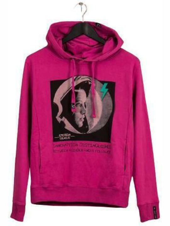 Damen Sweatshirt Kapuzen Fuchsie