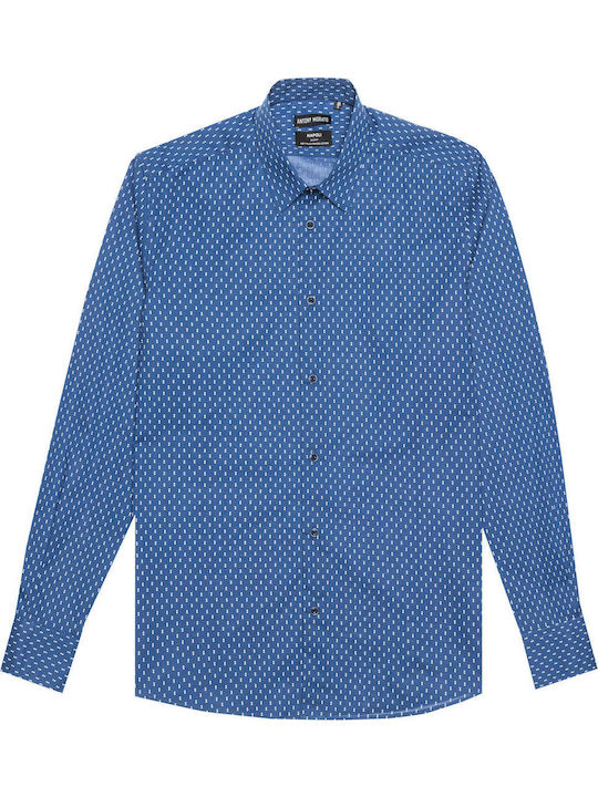 Long-sleeved Cotton Shirt Blue