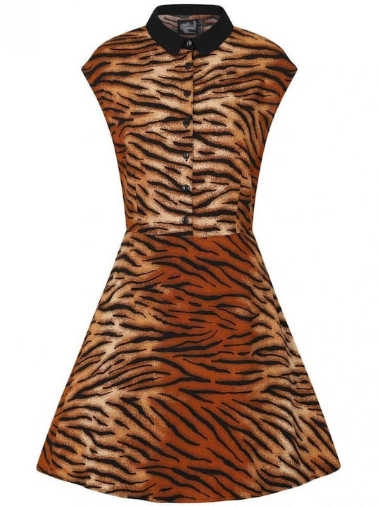 Sommer Mini Hemdkleid Schwarz Tiger Lover