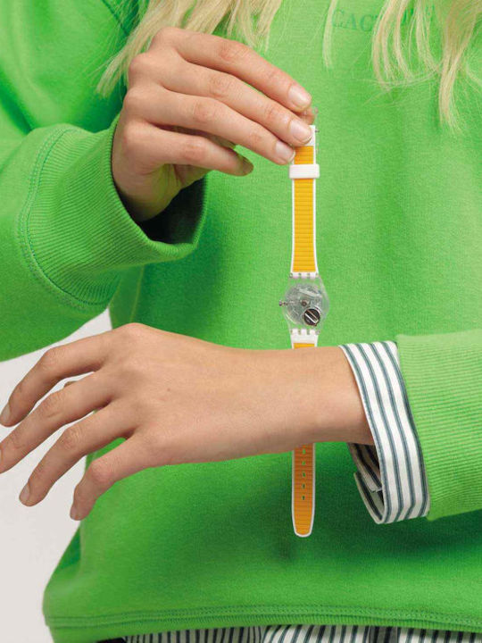 Swatch Swatch Women's Watch with White Rubber Strap