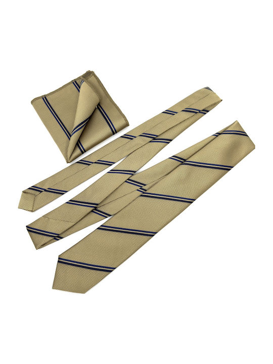 Legend Accessories Legend Accessories Herren Krawatte Seide mit Mustern in Gold Farbe
