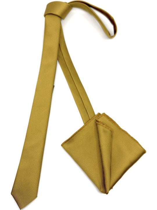 Legend Accessories Σετ Ανδρικής Γραβάτας με Σχέδια σε Χρυσό Χρώμα L-047 48 4.5