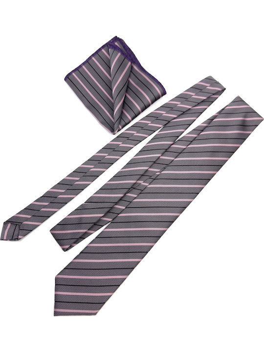 Legend Accessories Σετ Ανδρικής Γραβάτας με Σχέδια σε Μωβ Χρώμα