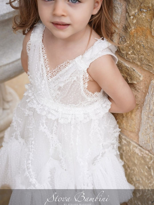 Stova Bambini Rochie De Botez Ecru Din Tulle