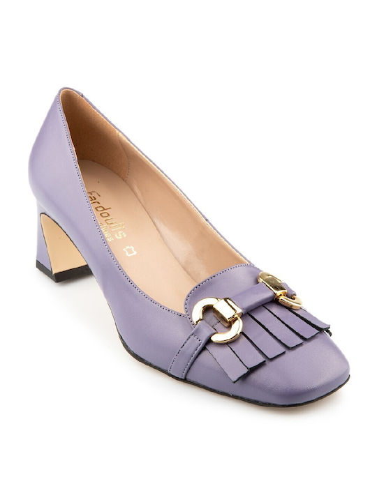 FM Leather Purple Medium Heels