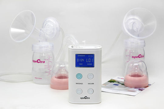 Spectra Pompa de sân dublă electrică Funcționează cu baterie Fără BPA Transparent