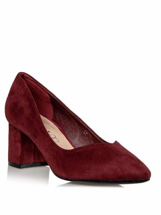 Suede Pantofi cu toc Burgundy