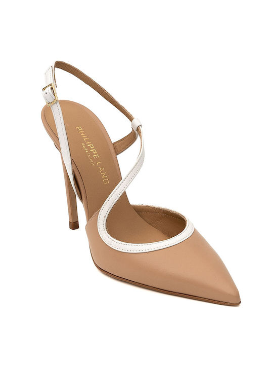 Philippe Lang Leder Pumps Nude