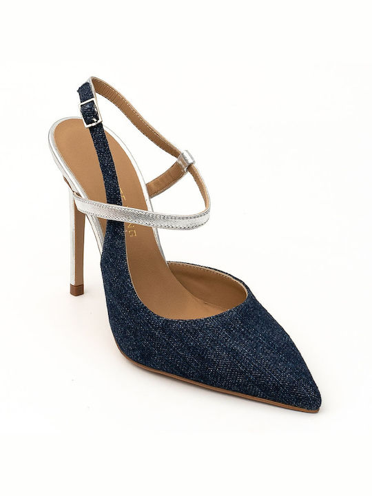 Philippe Lang Pointed Toe Blue Heels