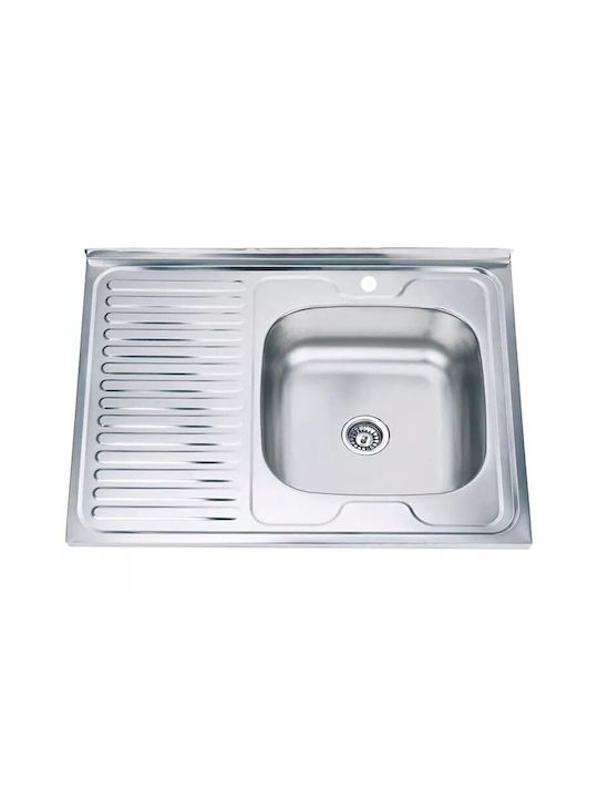 Inter Ceramic Alpaca ICSETICF7187186ICK8060A16L Drop-In Sink Inox W80xD60cm Silver