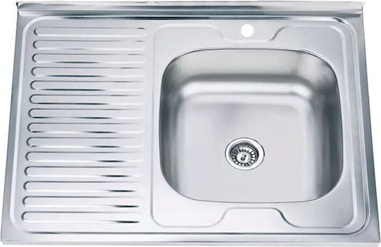 Inter Ceramic Alpaca ICSETICF7187186ICK8060A16L Drop-In Spüle Inox B80xT60cm Silber