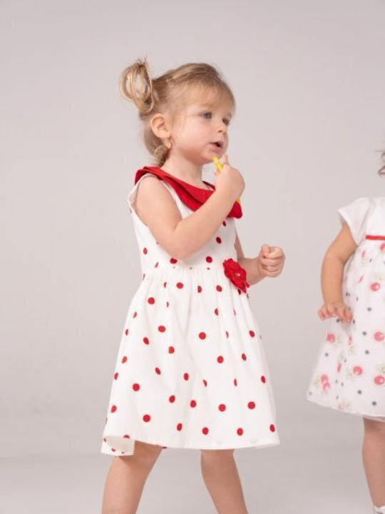 Evita Kids Dress Polka Dot Sleeveless Red