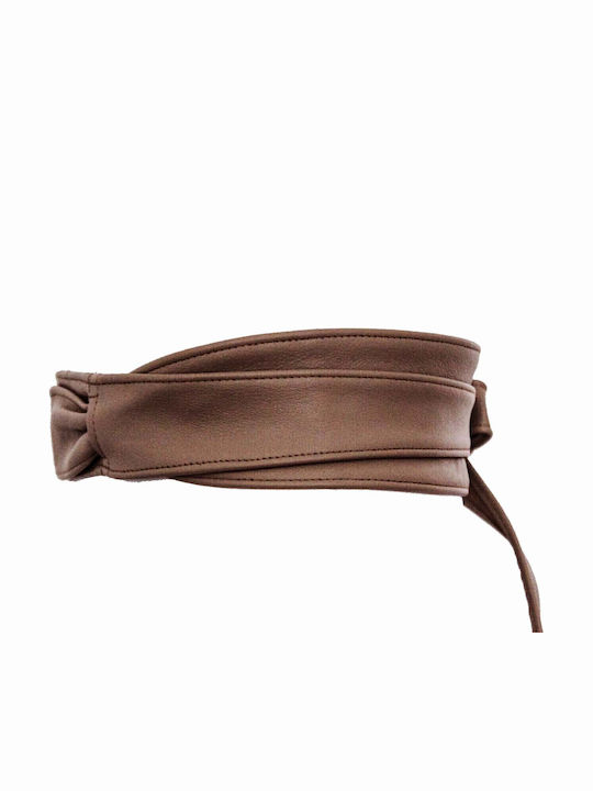 Breite Leder Damen Gürtel Beige