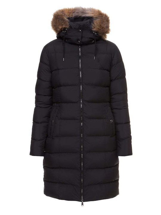 Ralph Lauren Women's Long Puffer Jacket for Winter Black