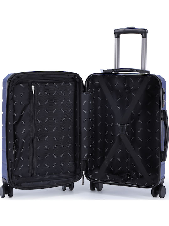 Lavor Cabin Hard Blue Travel Suitcase with 4 Wheels Height 55cm