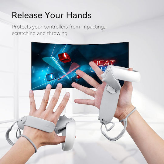 KIWI Design Top Version Controller Knuckle Grips Cover V3 For Oculus / Meta Quest 2 Μπαταρία Red/Blue