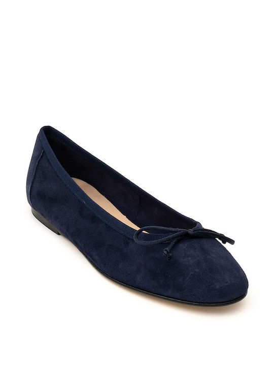 Perlapura Wildleder Damen Ballerinas in Blau Farbe