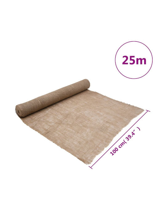 vidaXL Decoration Fabric Burlap 100x2500cm Beige