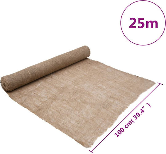 vidaXL Decoration Fabric Burlap 100x2500cm Beige