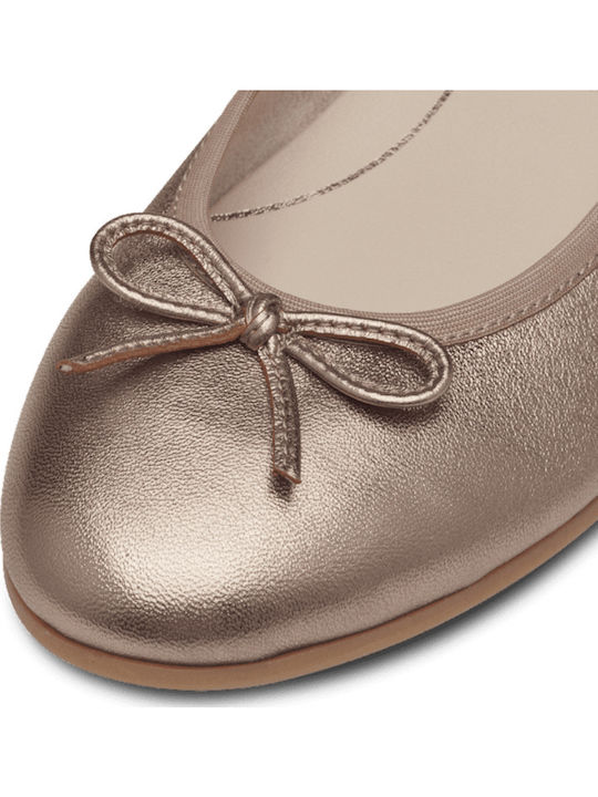 Leather Ballerinas Gold
