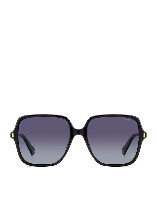 Polaroid Women's Sunglasses with Black Horn-Rimmed Frame and Grey Gradient Lens PLD6219/S 807/WJ