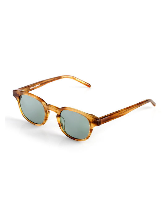 Common Sense Sunglasses with Brown Plastic Frame and Green Lens CS003