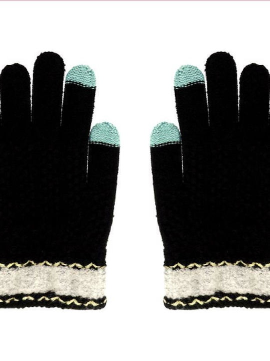 Schwarz Wolle Handschuhe Berührung
