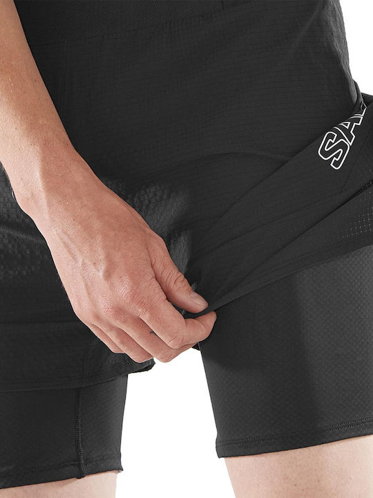 Sense Aero 2 in 1 Αθλητική Ανδρική Βερμούδα Μαύρη