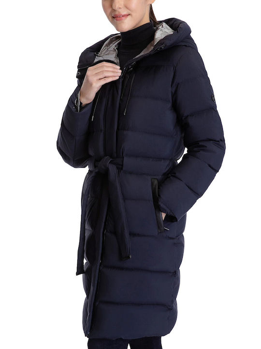 Michael Kors Women's Short Puffer Jacket for Winter Blue