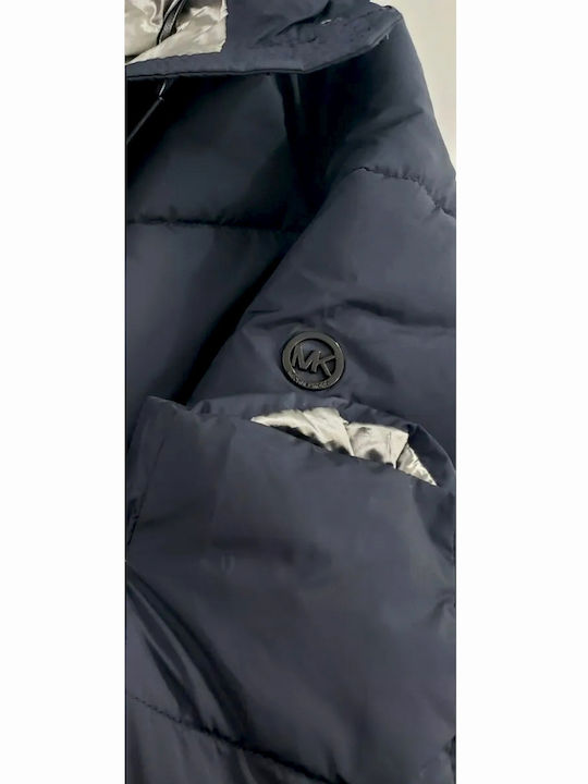 Women's Short Puffer Jacket for Winter Blue
