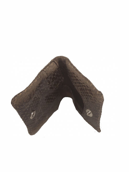 Leder Herren Geldbörse Münzen Dark Brown Croco