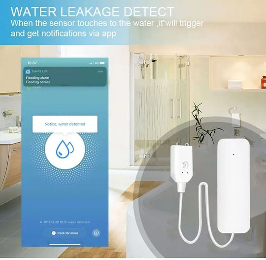 Wireless Flood Detector Battery ZigBee Wi-Fi with Cable