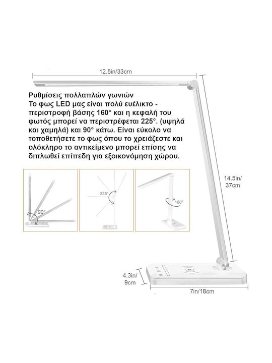 LED Schreibtischlampe faltbar in Weiß Farbe