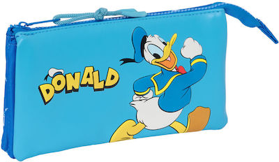 Fabric Blue Pencil Case Donald with 2 Compartments