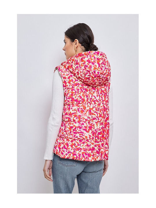 Escadelle Women's Short Puffer Jacket Double Sided for Winter Orange