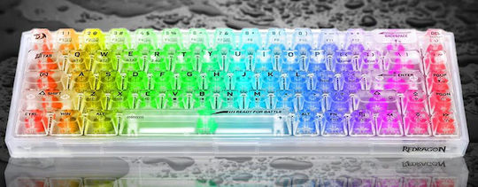 Redragon K631CT-RGB-PRO Wireless Gaming Mechanical Keyboard 65% with RGB Lighting English US White CT-RGB