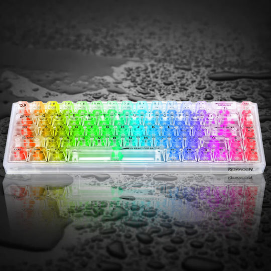 Redragon K631CT-RGB-PRO Wireless Gaming Mechanical Keyboard 65% with RGB Lighting English US White CT-RGB